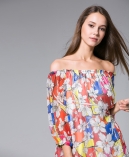 Flowers Printed silk georgette mini  dress